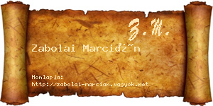 Zabolai Marcián névjegykártya